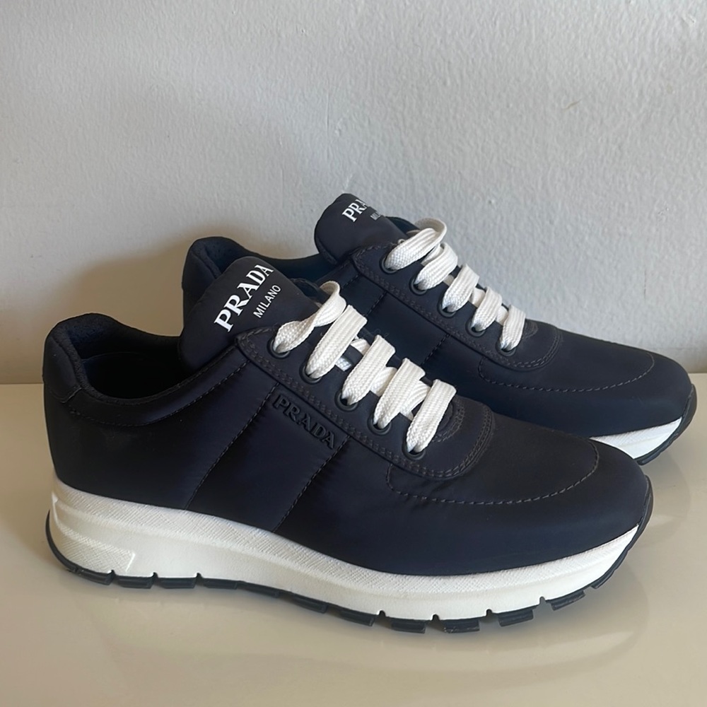 Black Nylon Prada tennis shoes